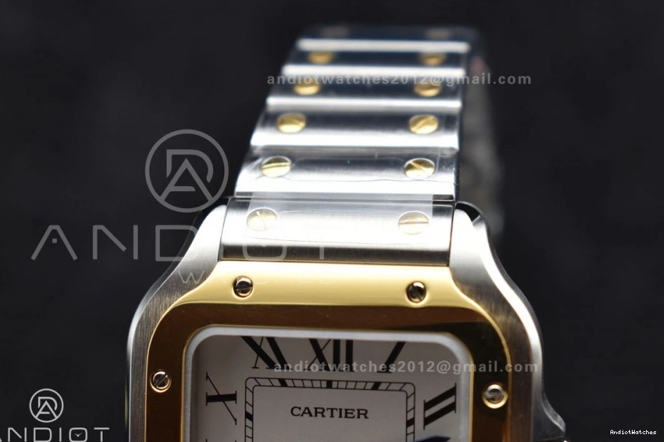 SmartLinks YG 1:1 1096 on Cartier SS MIYOTA YG Best V 35mm Bracelet 9015 BVF SS Dial Edition StreetReady de Santos White 0513